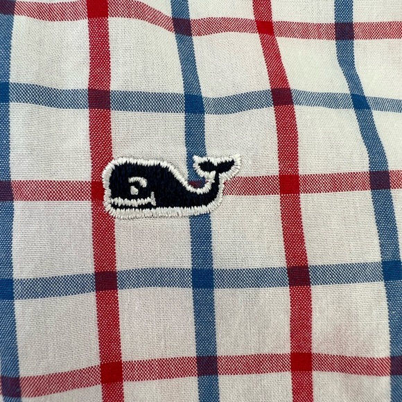 Like New Whale Shirt Button Down Vineyard Vines 100% Cotton Boys Medium - Picture 6 of 9